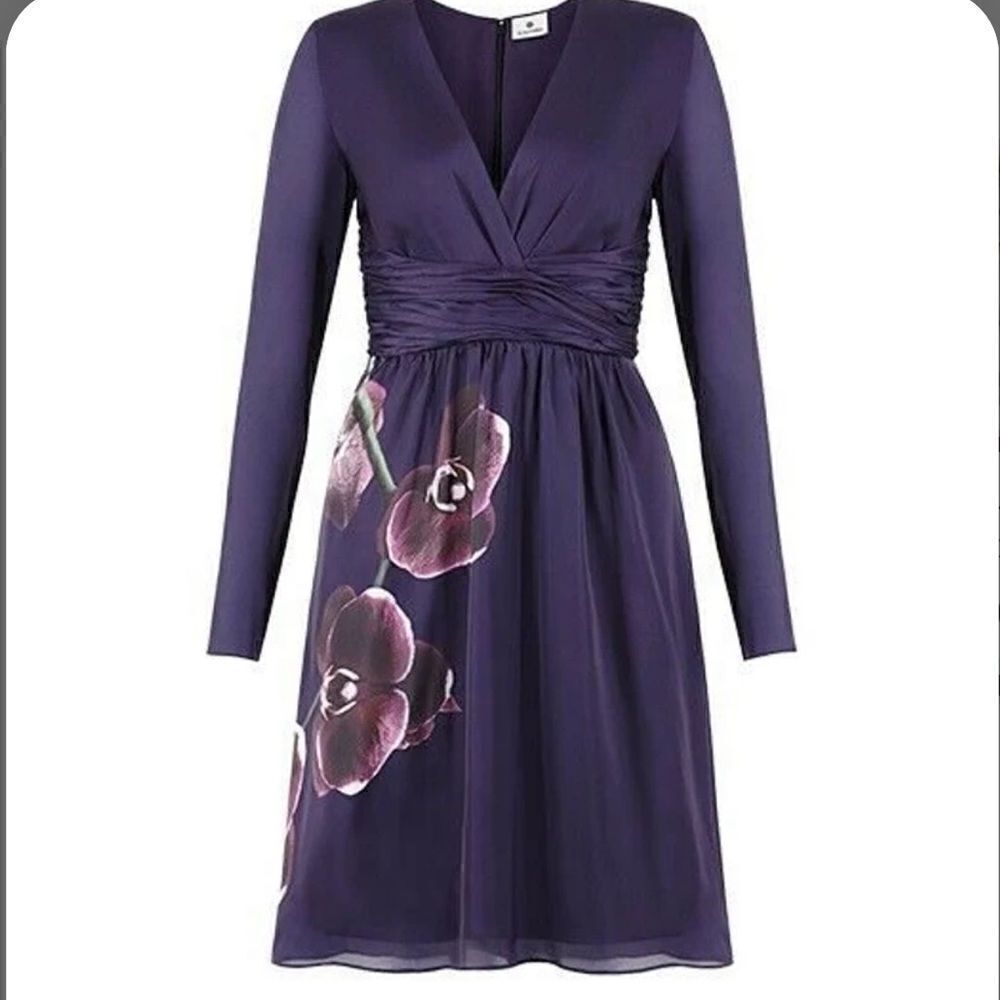 ‎Altuzarra Purple Plum Orchid Satin Midi dress Size 2